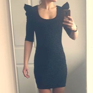 NWT Black Velvet burnout Body con Dress